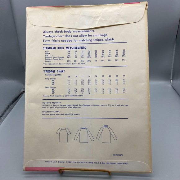 UNCUT Vintage Sewing PATTERN Stretch and Sew 200 by Ann Person, Ladies 1974 - Picture 2 of 2